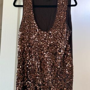 Saks Fifth Avenue Classic Brown Silk-Cashmere Blend Top